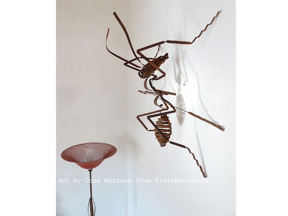 On REQUEST: Ant, Metal Sculpture, Brutalist Art, Modern Art, Wall Sculpture, Original, Insect, Ceiling, Home Decor, Outdoor, Cosé Manzano