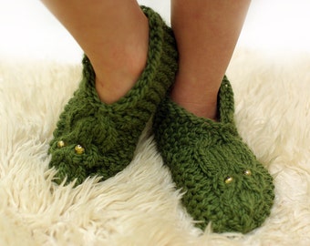 Knitted owl slippers, Knit Socks, room shoes, Slippers Socks hand knitted, woolen slippers, house flat shoes