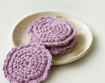 Clearance sale! Face scrubbies, baby wash cloth, make removal bads, floral scrubbies, babyshower gift, crochet scrubbies