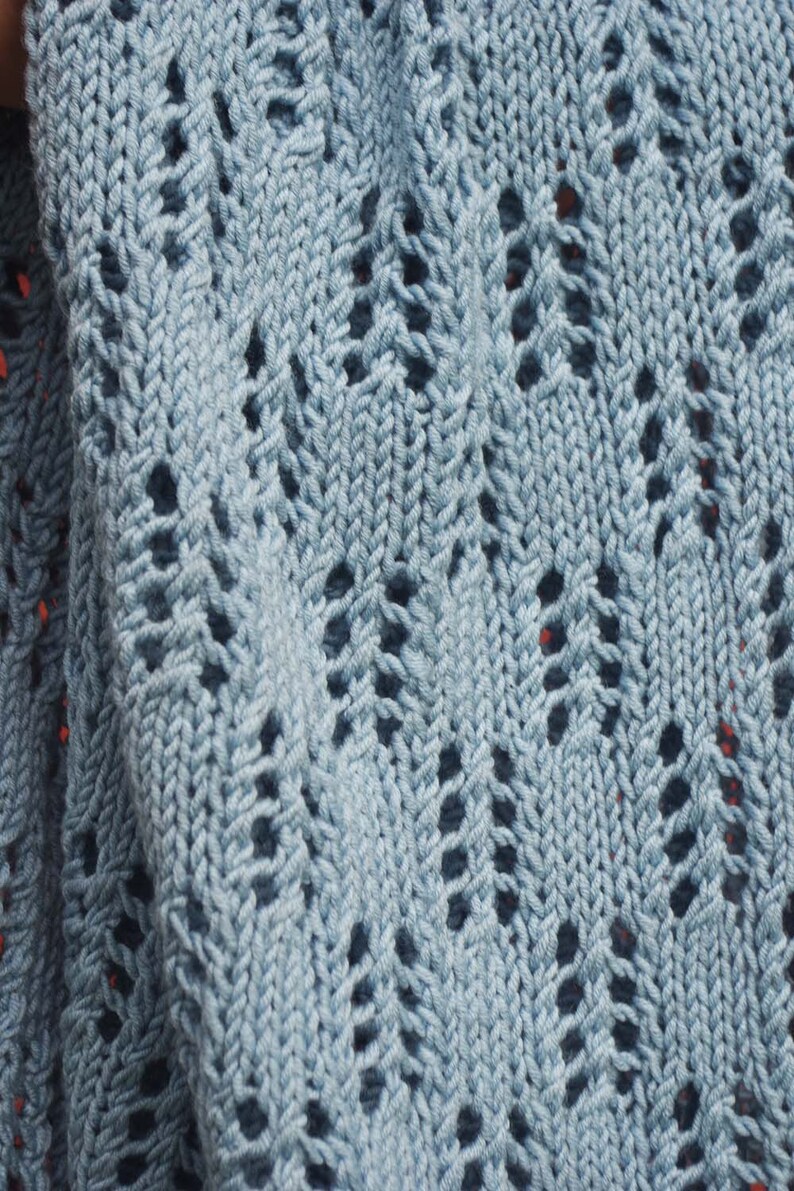 Knit Merino Wool Baby Blanket, Car Seat Blanket, Pram Blanket, Knitted