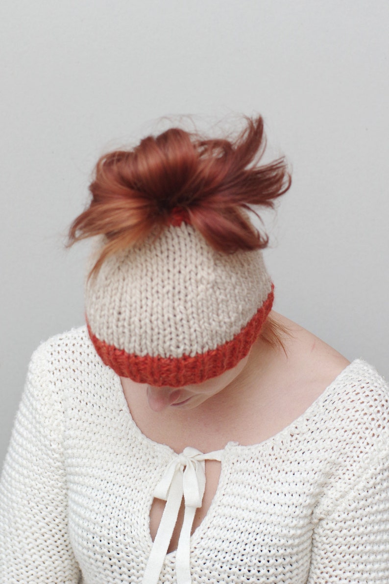 Messy bun hat messy bun beanie ponytail beanie knit wool ...