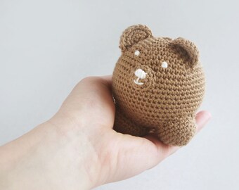 Crochet Bear, amigurumi bear, kids soft toy, kids crochet bear ball, kids room decoration, handmade bear,