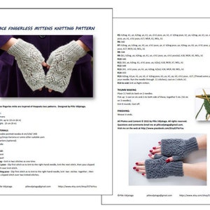 Fingerless mittens knitting pattern, women mitts knitting pattern, instant download knitting pattern, wrist warmer knitting pattern image 3