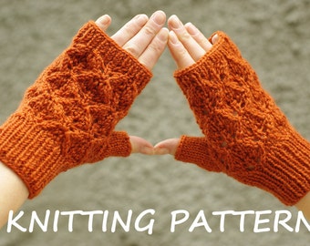 Winter fingerless mittens gloves whist warmers knitting pattern, women mitts knitting pattern, instant download, women's winter accessories