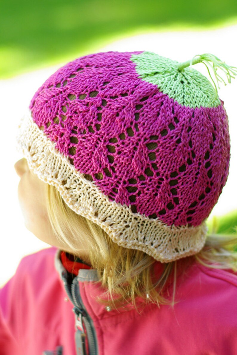Kids Sun Hat, Hand Knitted Sun Hat, Girl Summer Hat, Girls Sunhat