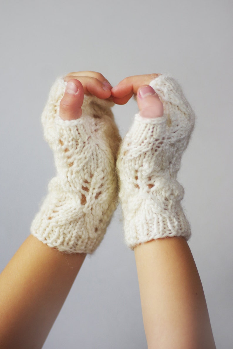 Kids lace fingerless gloves ages 35 kids white fingerless Etsy
