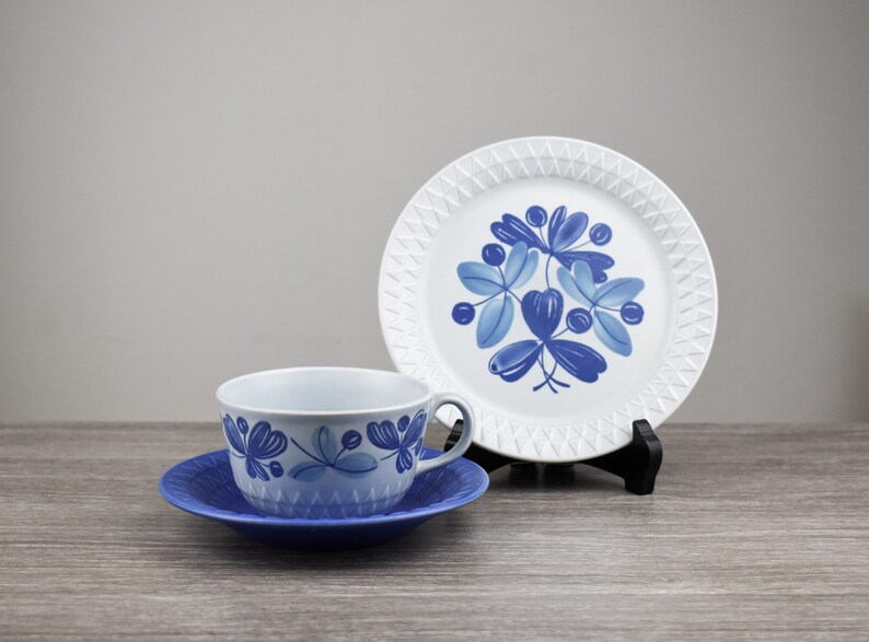 Stavangerflint Norway Tea Cup with saucer and side plate set Etsy