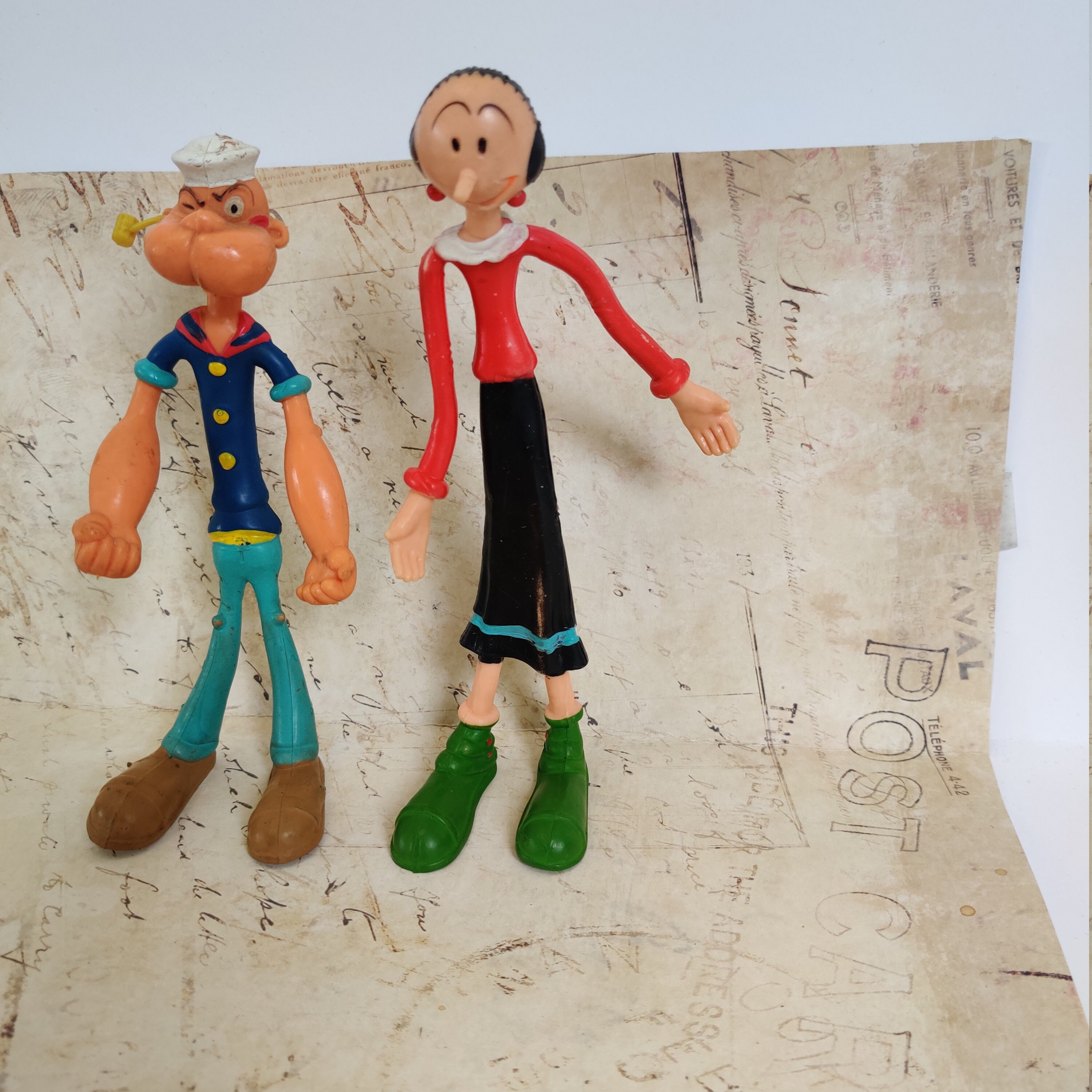 Popeye & Olive Oyl bendable toy figure vintage Popeye Amscan | Etsy