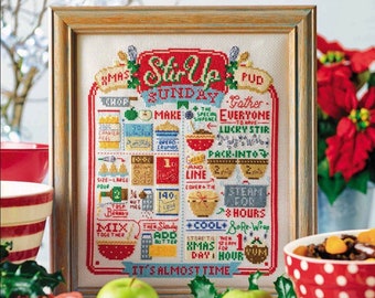 Stir Up Sunday (Christmas Pudding Recipe) - Cross Stitch Pattern (Digital Format - PDF)