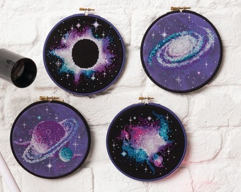 Celestial Hoops - Cross Stitch Pattern (Digital Format - PDF)