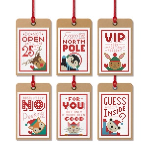 Christmas Friend Tags - Cross Stitch Pattern (Digital Format - PDF)