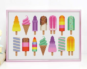 Popsicle Sampler - Cross Stitch Pattern (Digital Format - PDF)