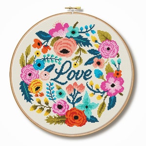 Floral Love - Cross Stitch Pattern (Digital Format - PDF)