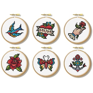 Tattoo Minis - Kreuzstichmuster Set (Digitales Format - PDF)