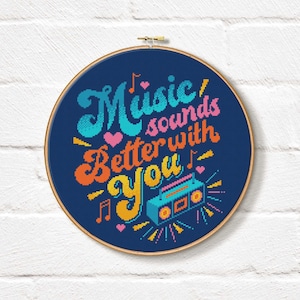 Music sounds better with you - Cross Stitch Pattern (Digital Format - PDF)
