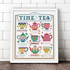 Time for Tea - Cross Stitch Pattern (Digital Format - PDF)