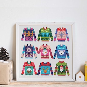 Christmas Jumpers - Cross Stitch Pattern (Digital Format - PDF)