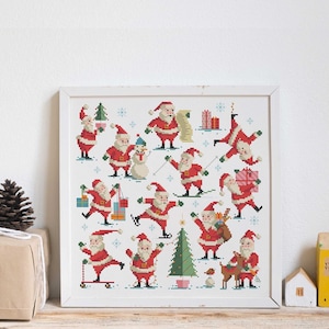 Busy Santas - Cross Stitch Pattern (Digital Format - PDF)