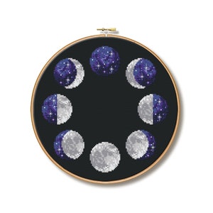 Moon Phase - Cross Stitch Pattern (Digital Format - PDF)