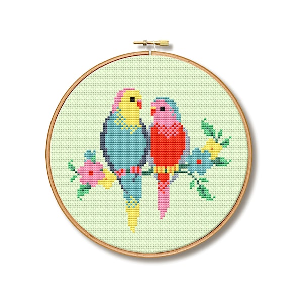 Love Birds- Cross Stitch Pattern (Digital Format - PDF)