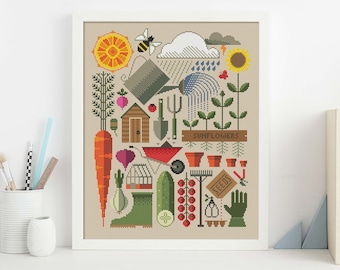 In the Garden - Cross Stitch Pattern (Digital Format - PDF)