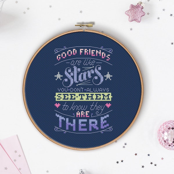 Good Friends are like Stars - Cross Stitch Pattern (Digital Format - PDF)