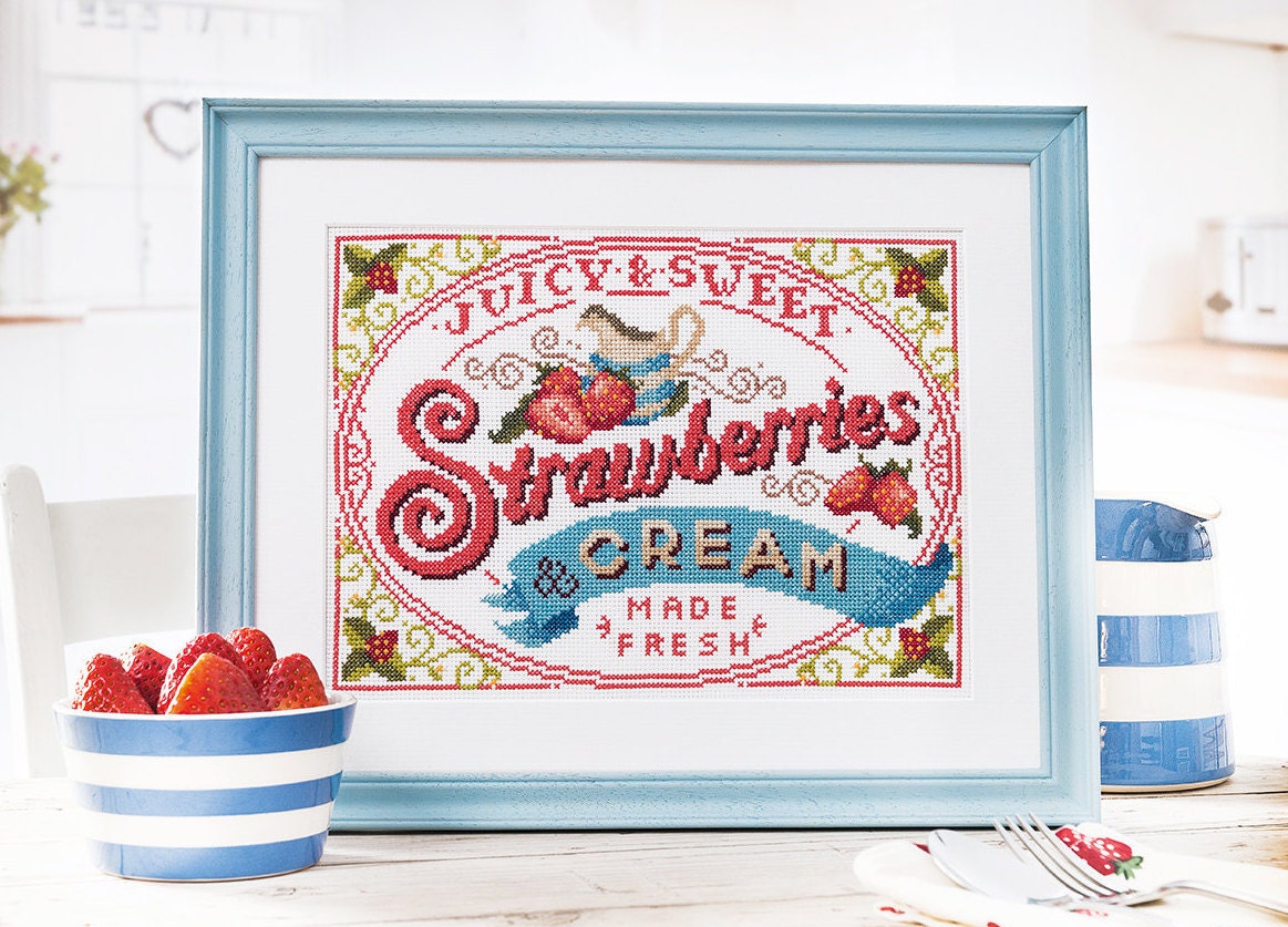 Strawberry Counted Cross Stitch Kit – Geppetto's Toy Box