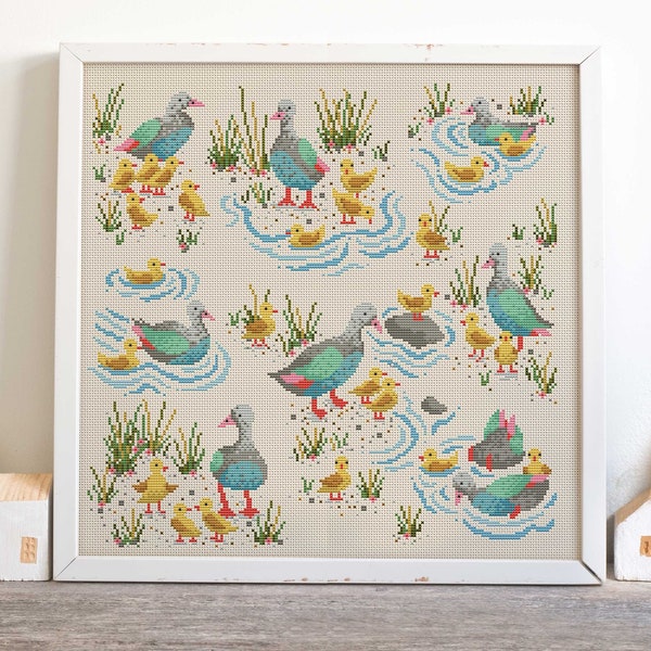 Spring Ducklings - Cross Stitch Pattern (Digital Format - PDF)