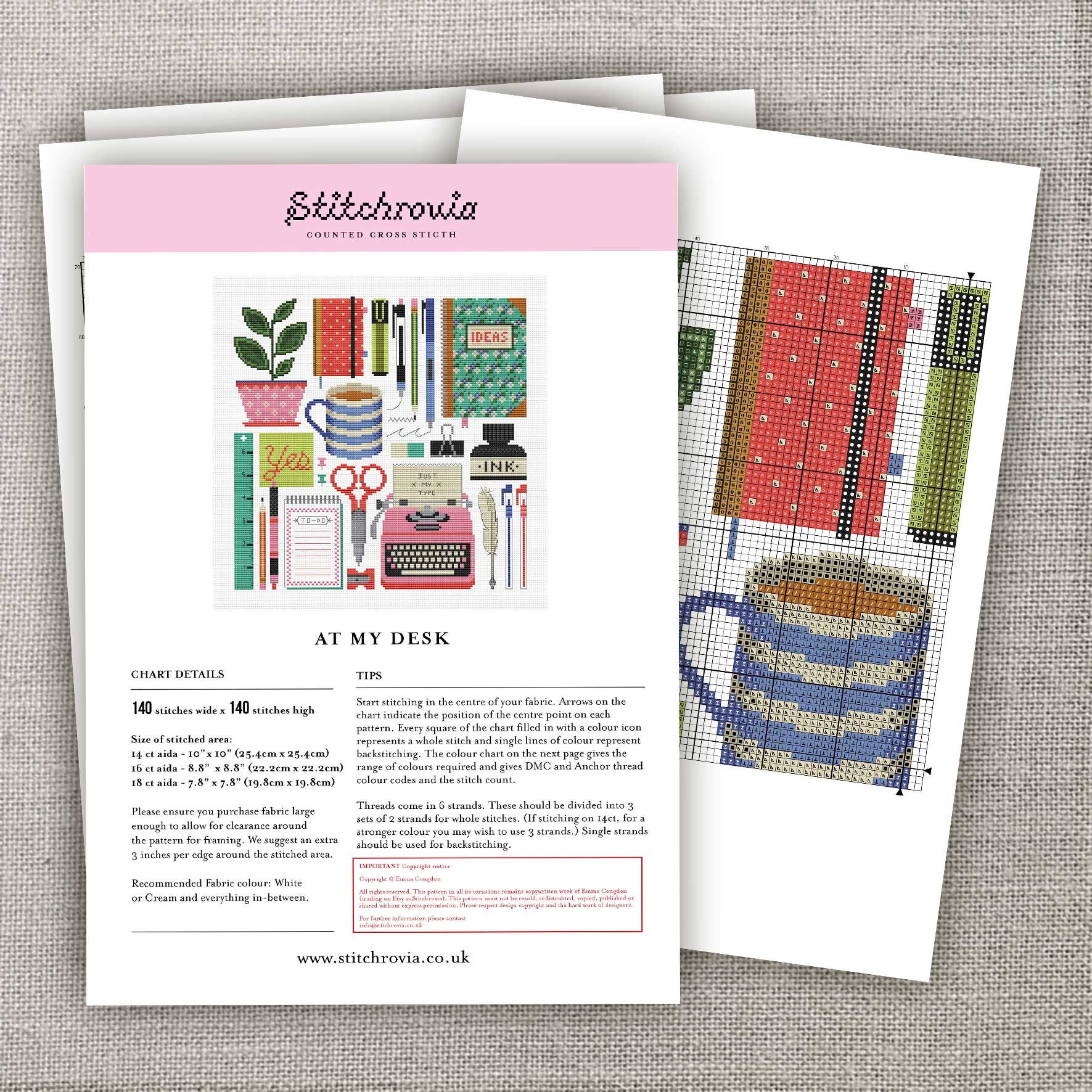 At My Desk Cross Stitch Pattern digital Format PDF - Etsy