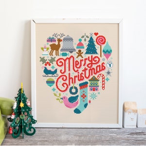 Christmas Heart - Cross Stitch Pattern (Digital Format - PDF)