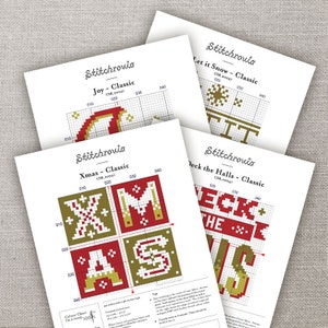 Christmas Classic Hoop Set Cross Stitch Patterns Digital Format PDF image 2