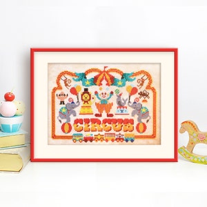 Circus Cross Stitch Pattern (Digital Format - PDF)