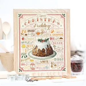 Kerstpudding - Cross Stitch patroon (digitaal formaat - PDF)