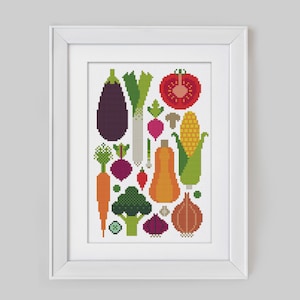 Kitchen Vegetables - Cross Stitch Pattern (Digital Format - PDF)