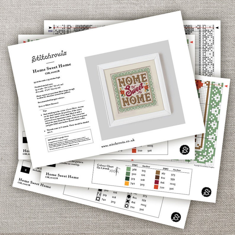 Home Sweet Home Cross Stitch Pattern Digital Format PDF image 2