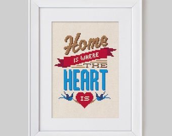 Home is where the heart is -  Cross Stitch Pattern (Digital Format - PDF)