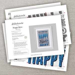 Happy when Skies are Grey Cross Stitch Pattern Digital Format PDF image 2