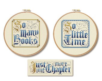 Bookworm - Cross Stitch Pattern Set (Digital Format - PDF)