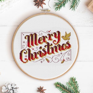 Merry Christmas Cross Stitch Pattern (Digital Format - PDF)