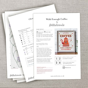 With Enough Coffee Cross Stitch Pattern Digital Format PDF image 3