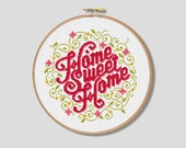 Floral Home Sweet Home - Cross Stitch Pattern (Digital Format - PDF)