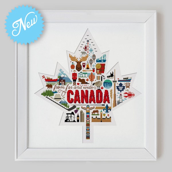 Canada Sampler Cross Stitch Pattern (Digital Format - PDF)