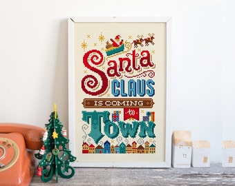 Santa's Coming to Town - Cross Stitch Pattern (Digital Format - PDF)