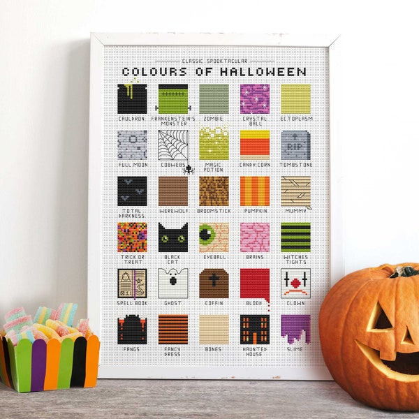 Colours of Halloween - Cross Stitch Pattern (Digital Format - PDF)