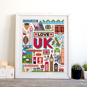 Love UK - Cross Stitch Pattern (Digital Format - PDF)