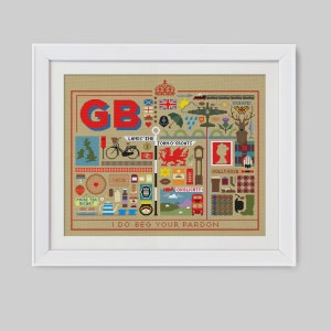 The Great British Sampler Cross Stitch Pattern (Digital Format - PDF)