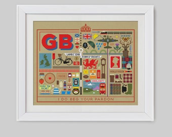 The Great British Sampler Cross Stitch Pattern (Digital Format - PDF)