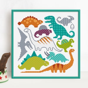 Dinosaurs - Cross Stitch Pattern (Digital Format - PDF)