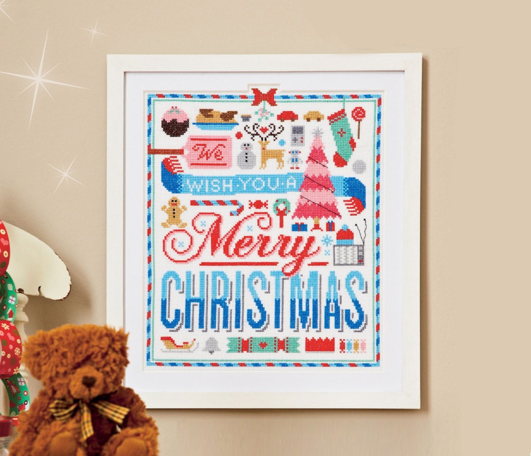 Merry Christmas Sampler Cross Stitch Pattern digital Format - Etsy Ireland
