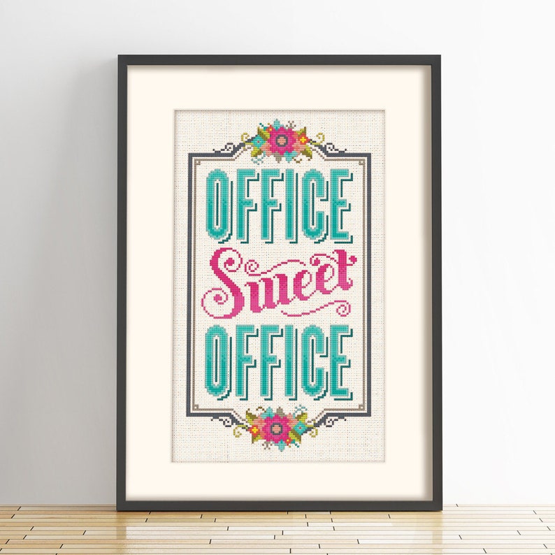 Office Sweet Office Cross Stitch Pattern Digital Format PDF image 1